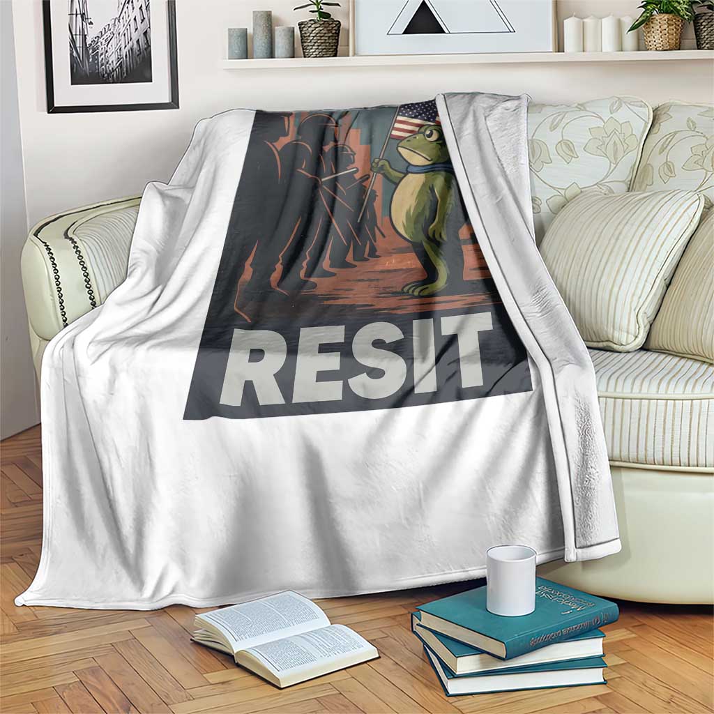 Resist Frog Throw Blanket Portland Frog Activist America Political 2025 - Wonder Print Shop