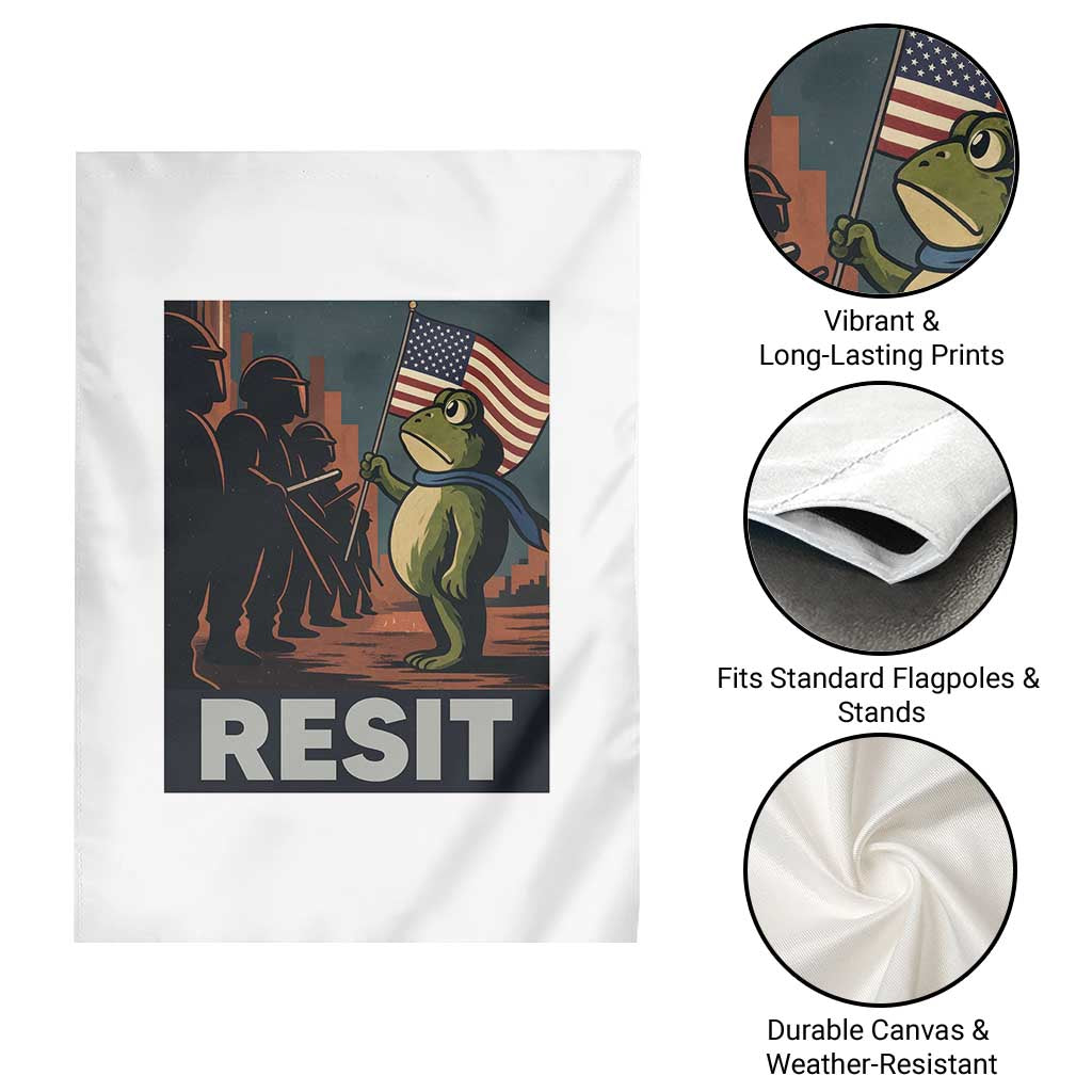 Resist Frog Garden Flag Portland Frog Activist America Political 2025 - Wonder Print Shop