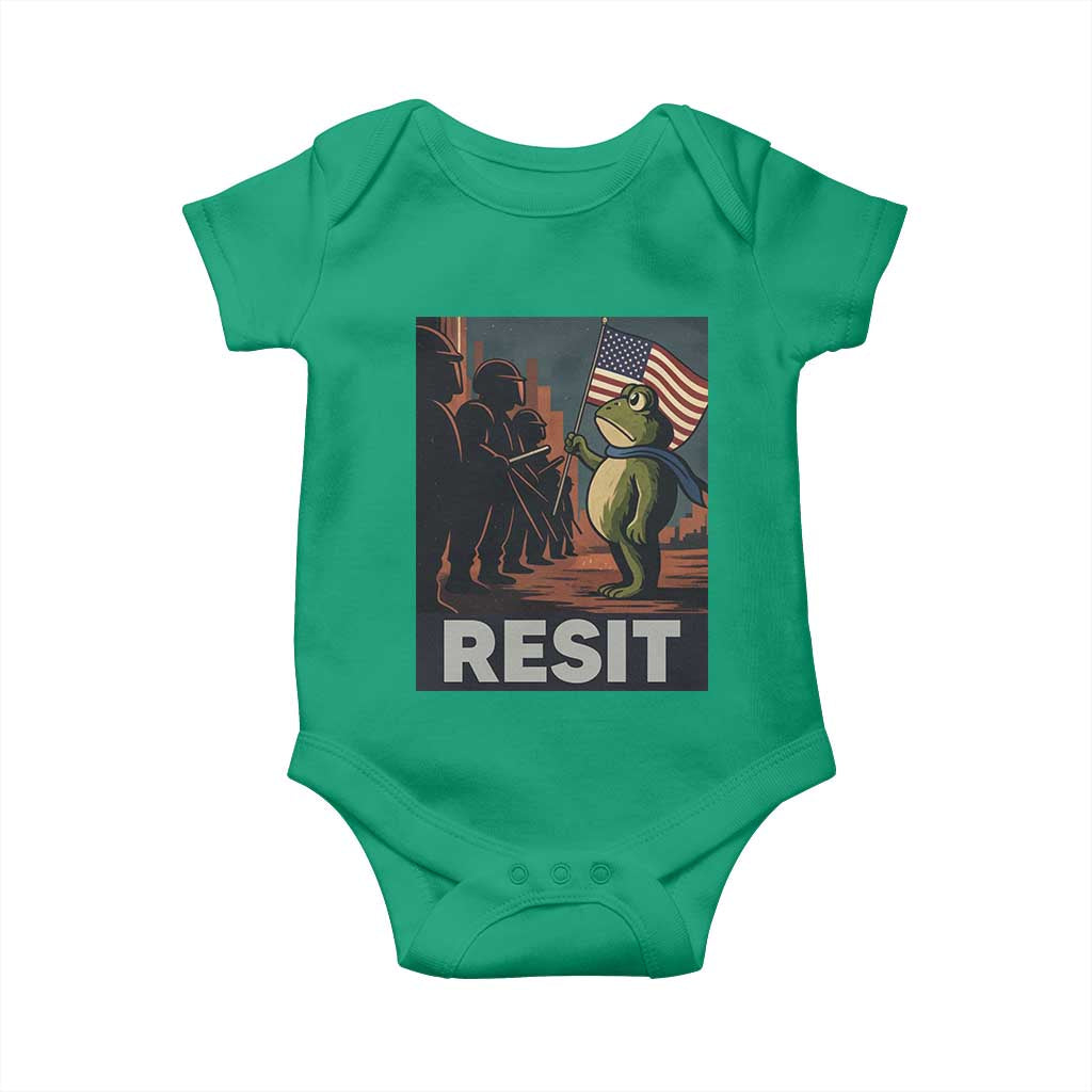 Resist Frog Baby Onesie Portland Frog Activist America Political 2025 - Wonder Print Shop
