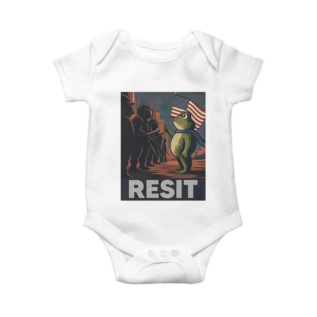 Resist Frog Baby Onesie Portland Frog Activist America Political 2025 - Wonder Print Shop