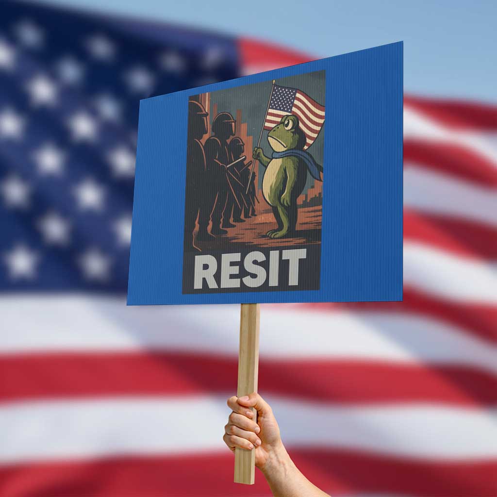Resist Frog Protest Sign Portland Frog Activist America Political 2025 - Wonder Print Shop