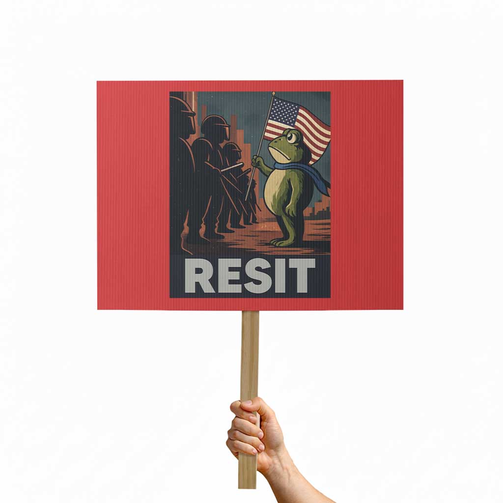 Resist Frog Protest Sign Portland Frog Activist America Political 2025 - Wonder Print Shop