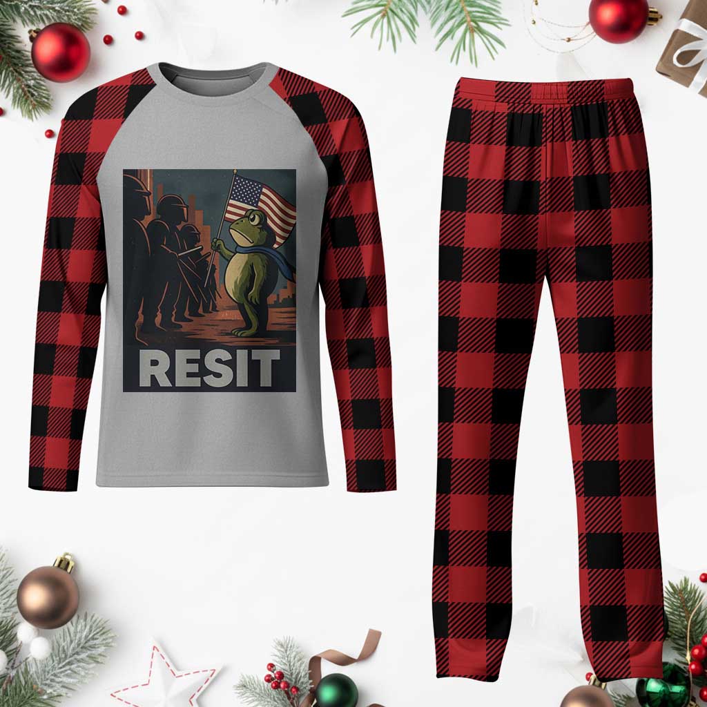 Resist Frog Plaid Pajama Set Portland Frog Activist America Political 2025 - Wonder Print Shop