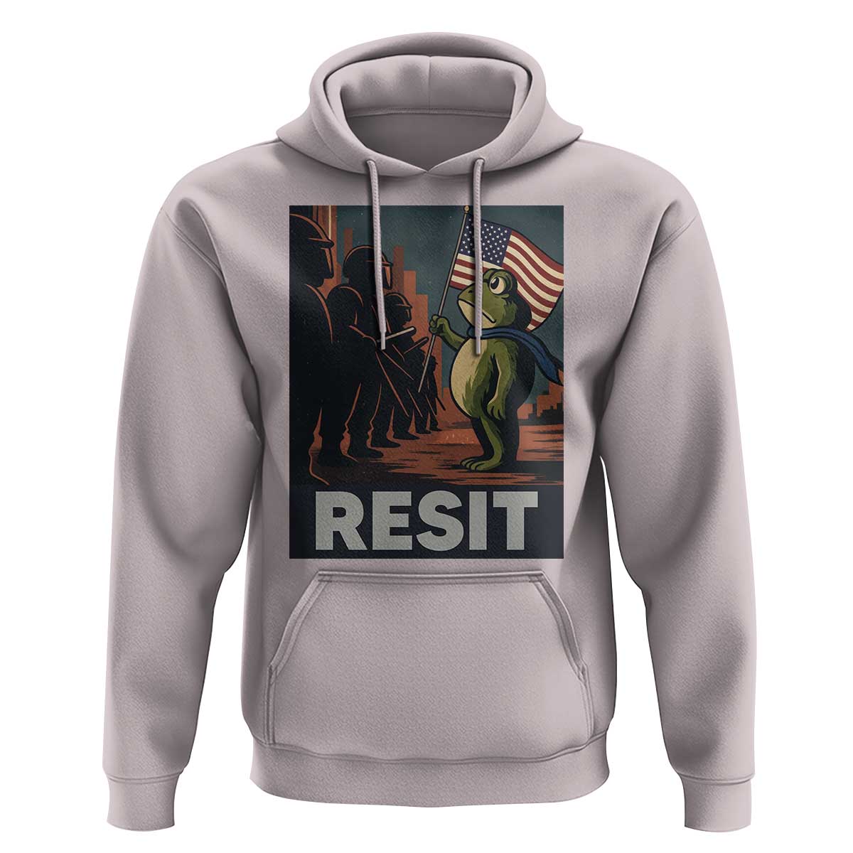 Resist Frog Hoodie Portland Frog Activist America Political 2025 - Wonder Print Shop