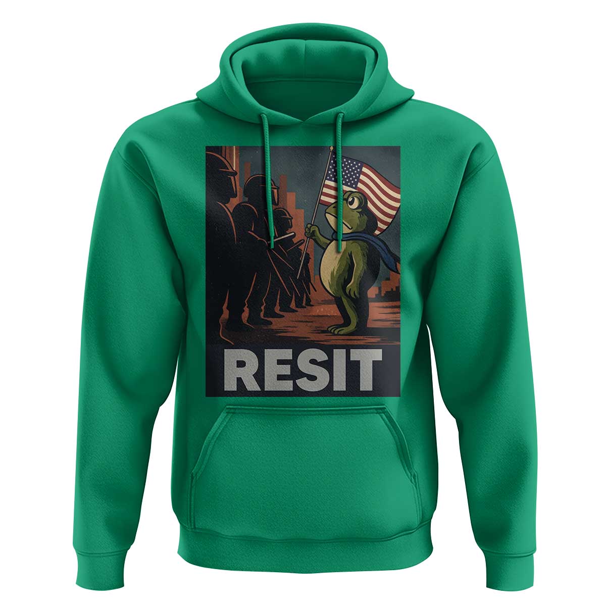 Resist Frog Hoodie Portland Frog Activist America Political 2025 - Wonder Print Shop