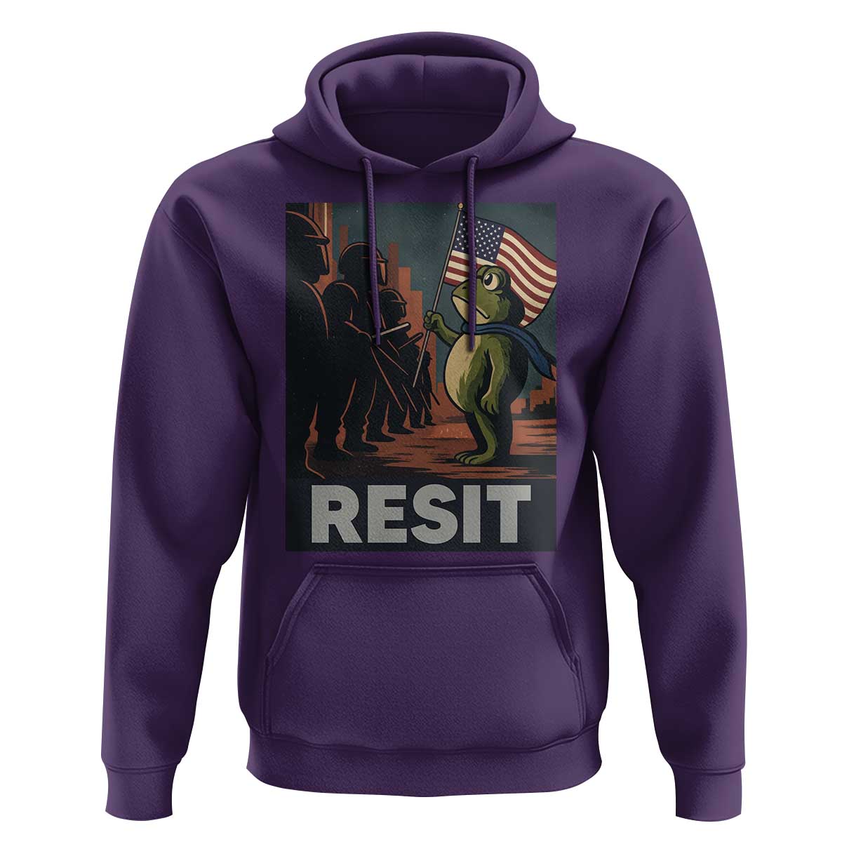 Resist Frog Hoodie Portland Frog Activist America Political 2025 - Wonder Print Shop