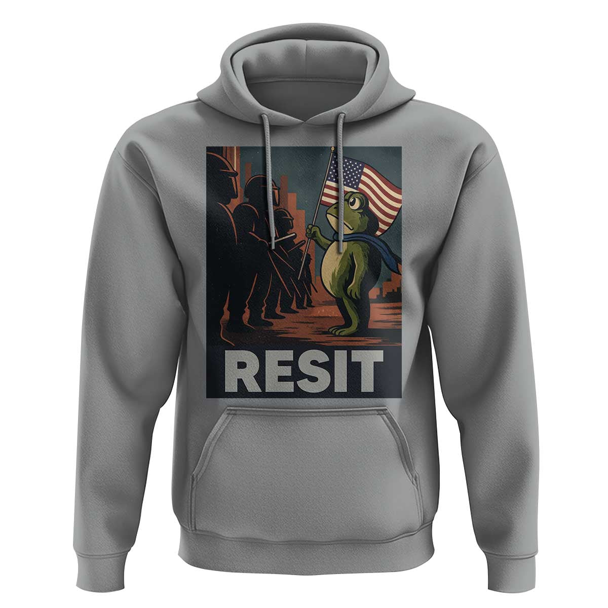 Resist Frog Hoodie Portland Frog Activist America Political 2025 - Wonder Print Shop