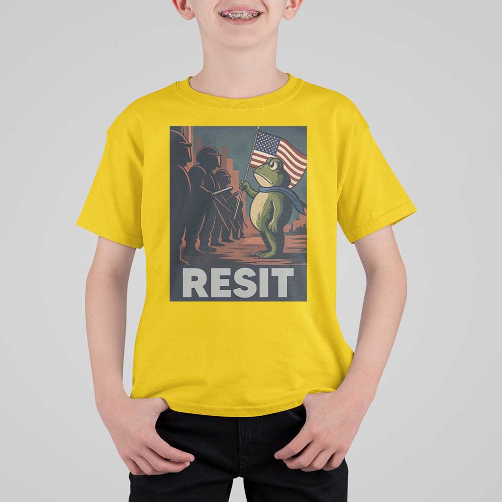 Resist Frog T Shirt For Kid Portland Frog Activist America Political 2025 - Wonder Print Shop