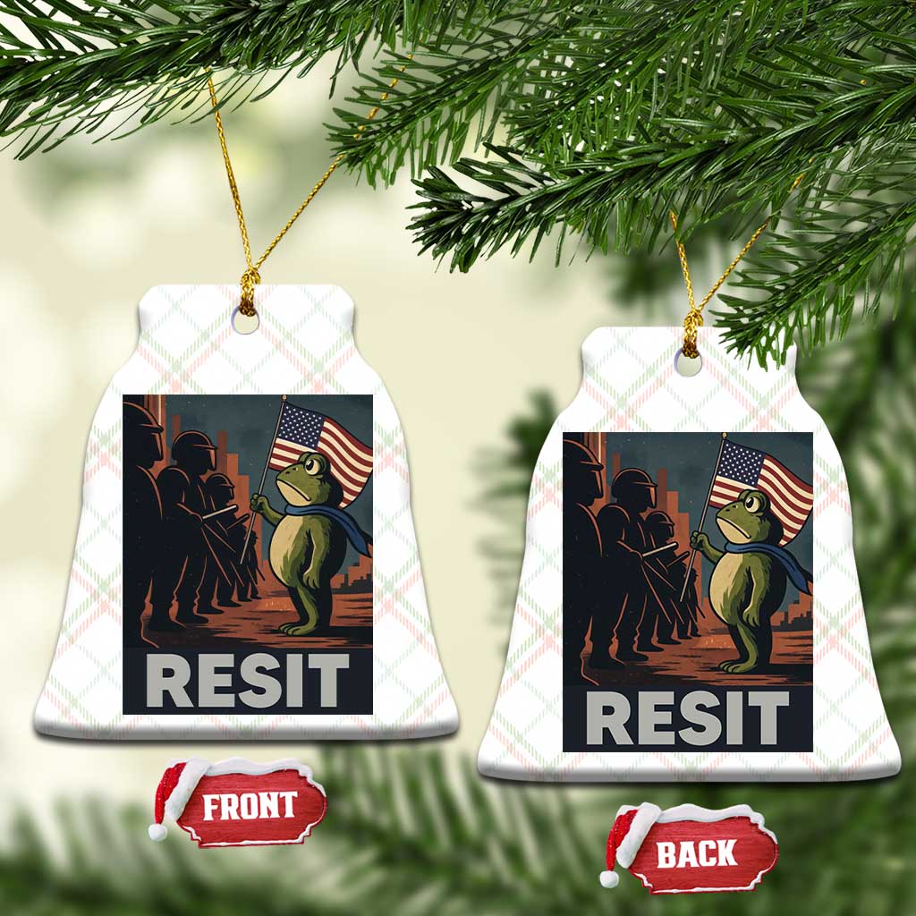 Resist Frog Ceramic Ornament Portland Frog Activist America Political 2025 - Wonder Print Shop