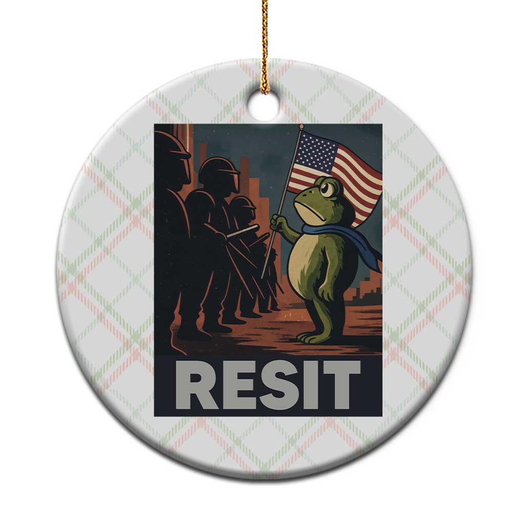 Resist Frog Ceramic Ornament Portland Frog Activist America Political 2025 - Wonder Print Shop