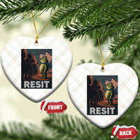 Resist Frog Ceramic Ornament Portland Frog Activist America Political 2025 - Wonder Print Shop