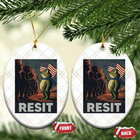 Resist Frog Ceramic Ornament Portland Frog Activist America Political 2025 - Wonder Print Shop