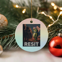 Resist Frog Ceramic Ornament Portland Frog Activist America Political 2025 - Wonder Print Shop