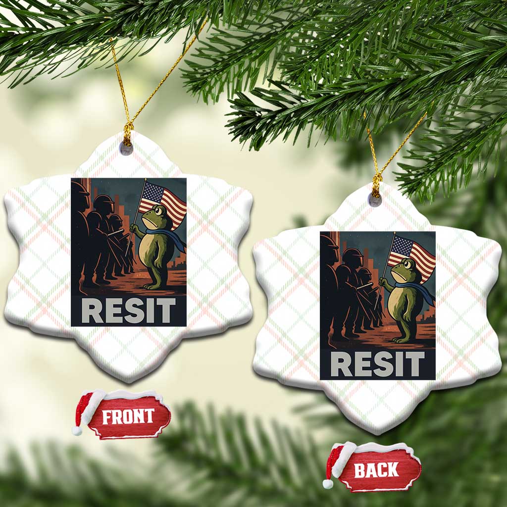 Resist Frog Ceramic Ornament Portland Frog Activist America Political 2025 - Wonder Print Shop