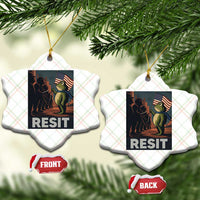 Resist Frog Ceramic Ornament Portland Frog Activist America Political 2025 - Wonder Print Shop