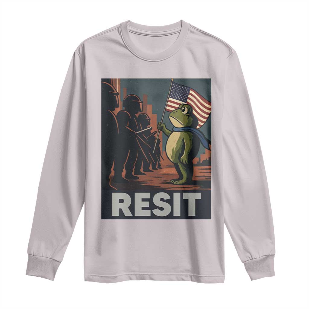 Resist Frog Long Sleeve Shirt Portland Frog Activist America Political 2025 - Wonder Print Shop