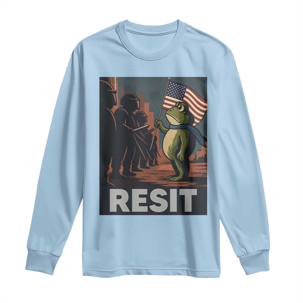 Resist Frog Long Sleeve Shirt Portland Frog Activist America Political 2025 - Wonder Print Shop
