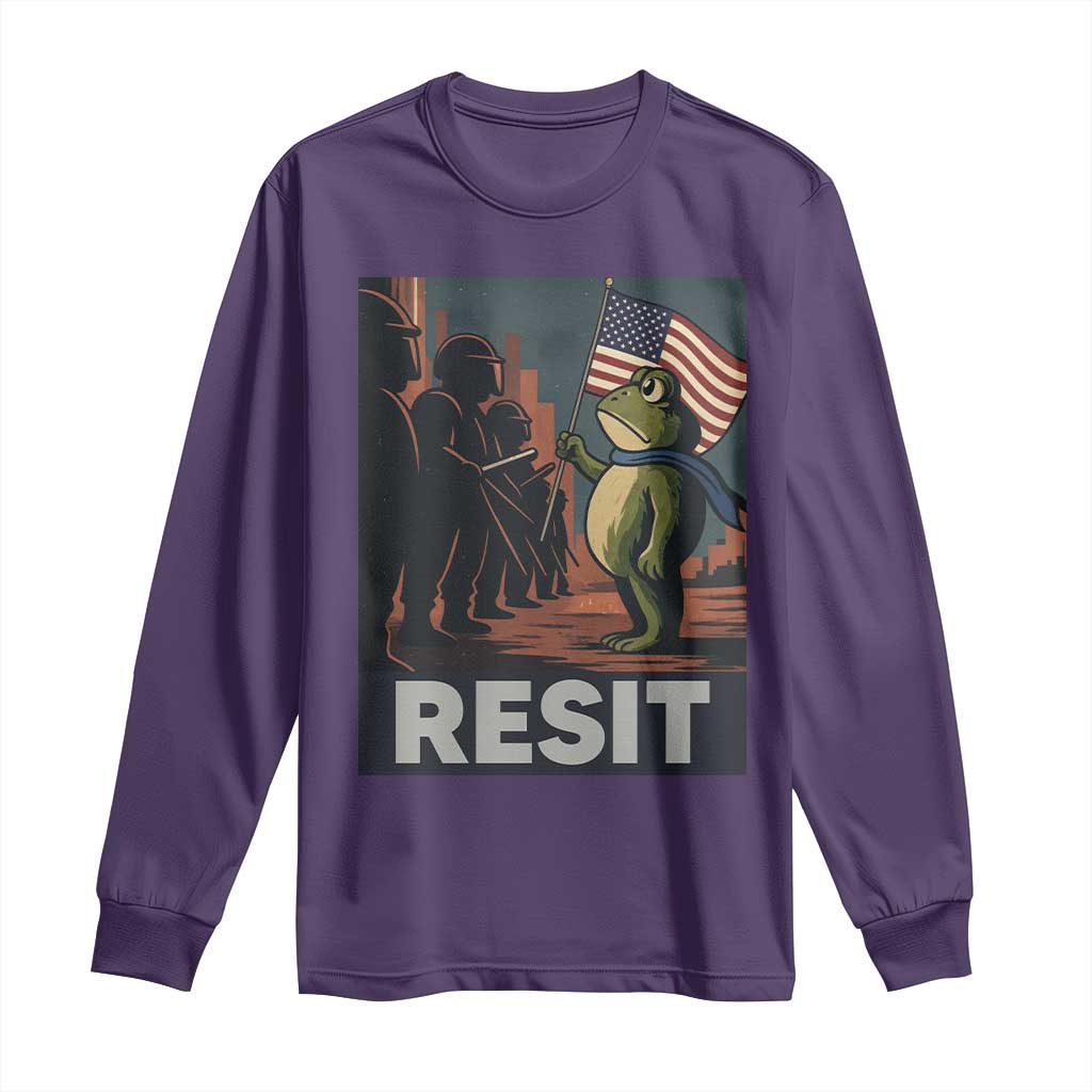 Resist Frog Long Sleeve Shirt Portland Frog Activist America Political 2025 - Wonder Print Shop