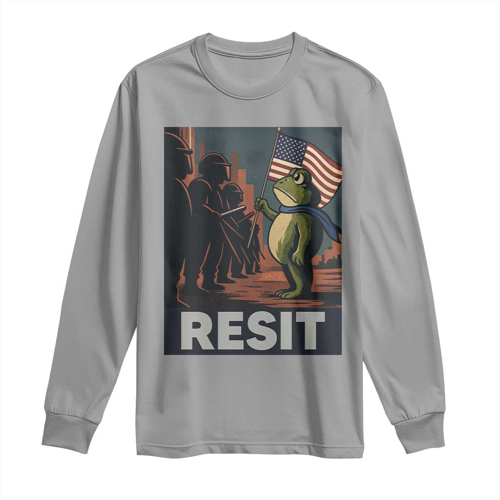 Resist Frog Long Sleeve Shirt Portland Frog Activist America Political 2025 - Wonder Print Shop