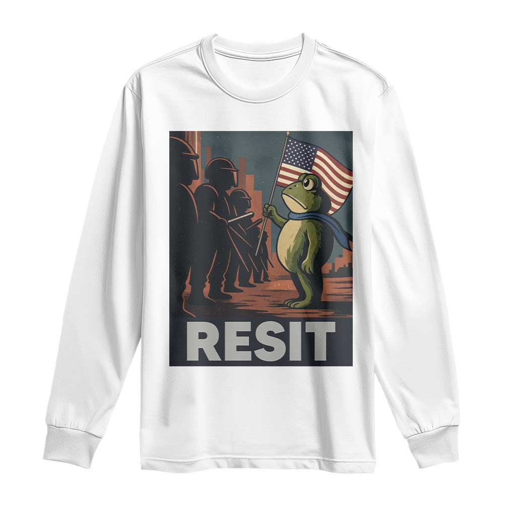 Resist Frog Long Sleeve Shirt Portland Frog Activist America Political 2025 - Wonder Print Shop