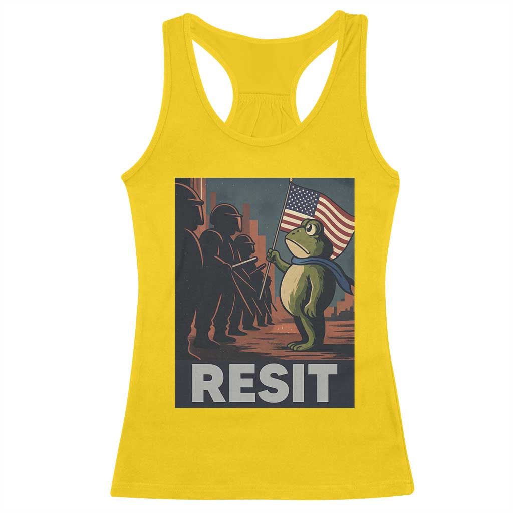 Resist Frog Racerback Tank Top Portland Frog Activist America Political 2025 - Wonder Print Shop