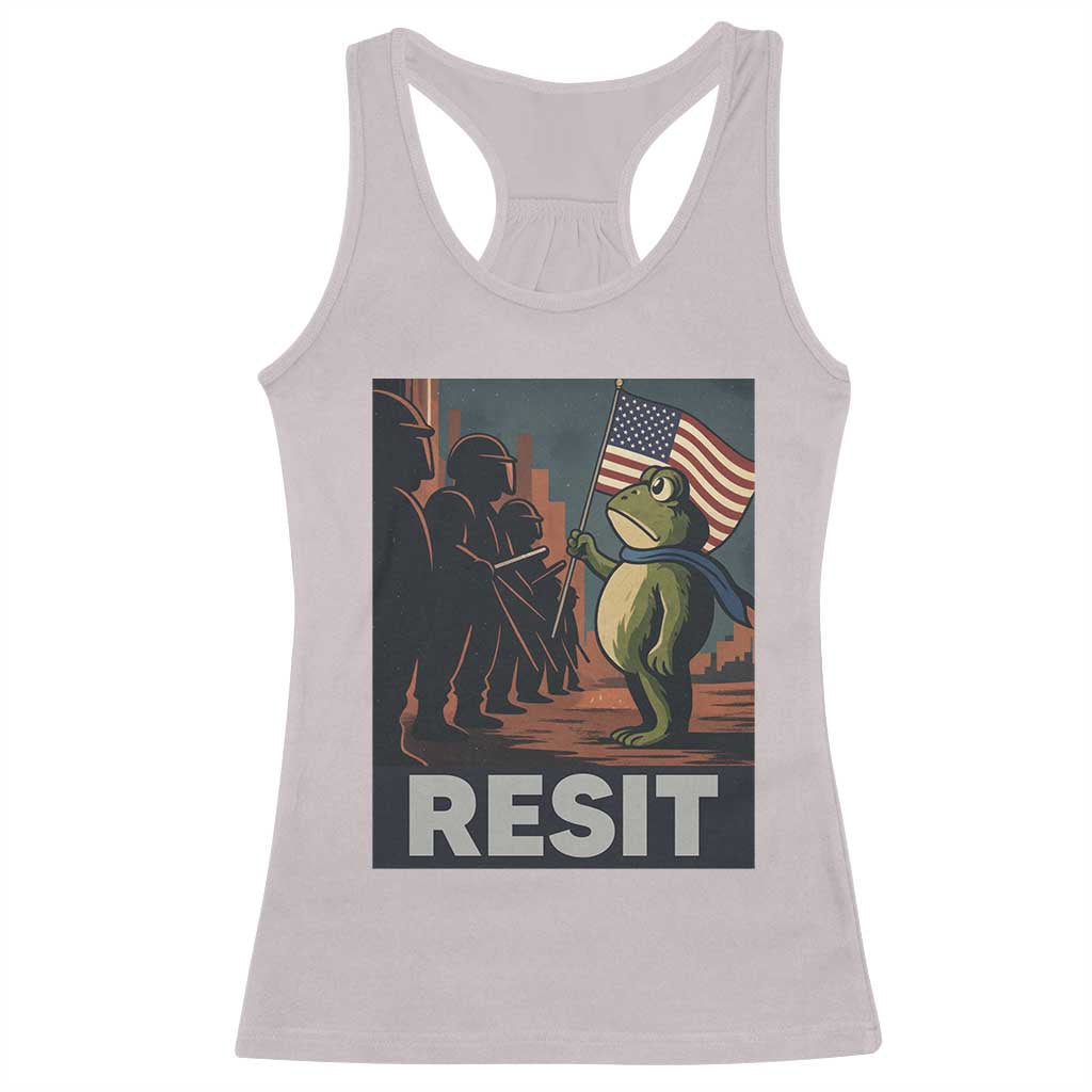 Resist Frog Racerback Tank Top Portland Frog Activist America Political 2025 - Wonder Print Shop