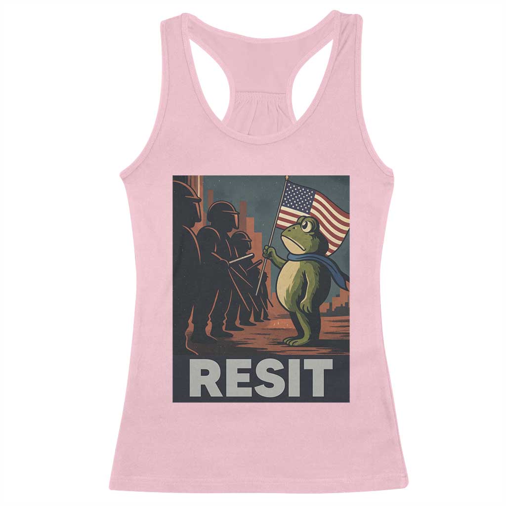 Resist Frog Racerback Tank Top Portland Frog Activist America Political 2025 - Wonder Print Shop