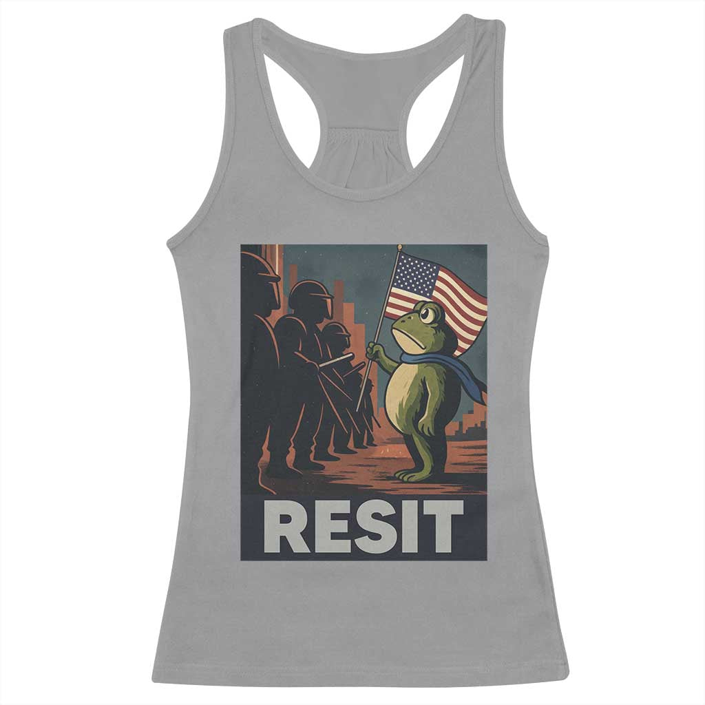 Resist Frog Racerback Tank Top Portland Frog Activist America Political 2025 - Wonder Print Shop
