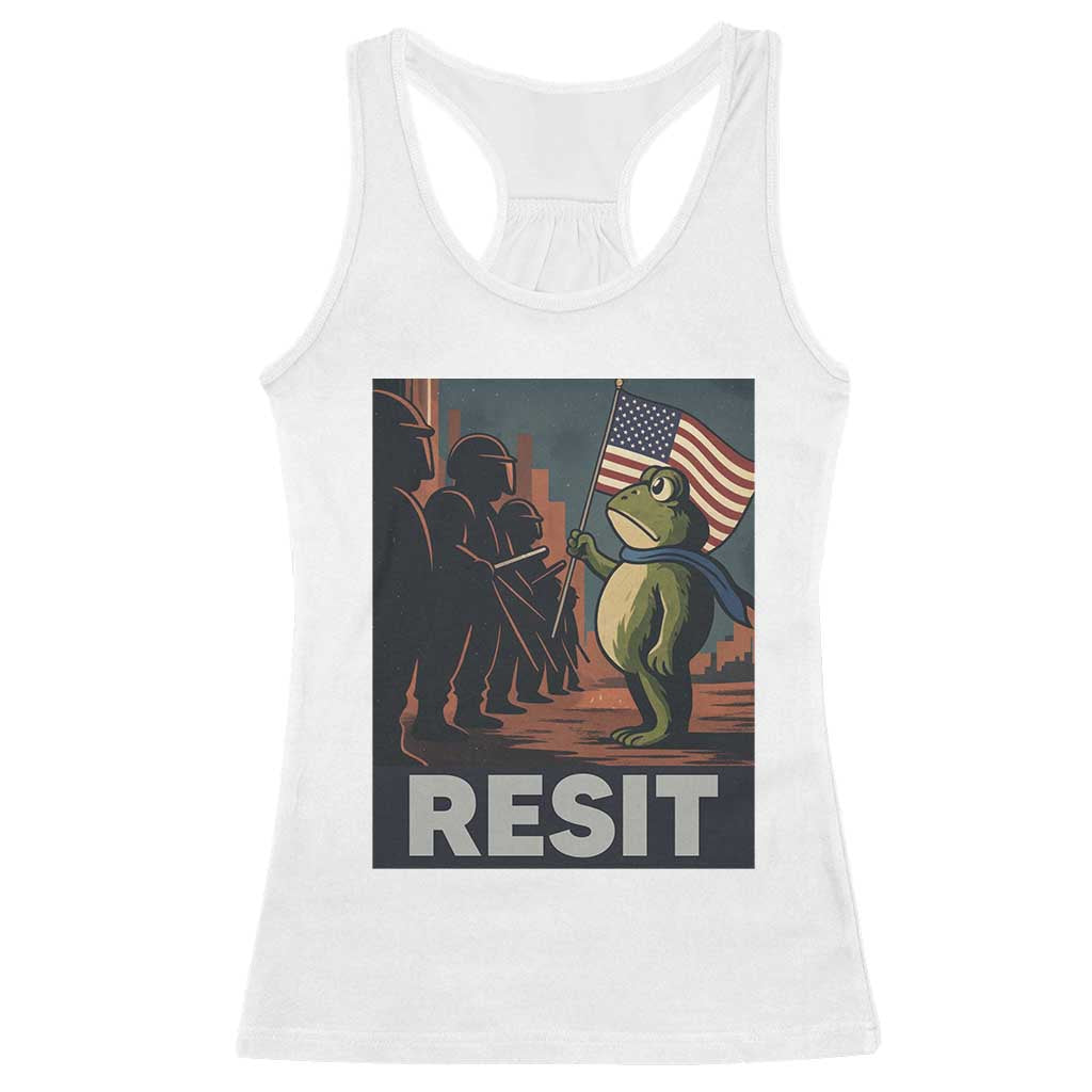 Resist Frog Racerback Tank Top Portland Frog Activist America Political 2025 - Wonder Print Shop