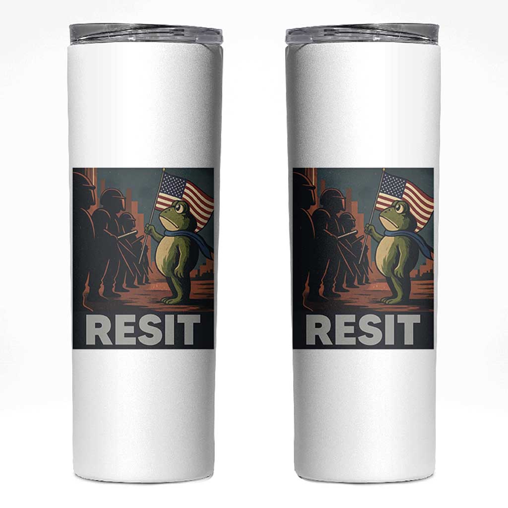 Resist Frog Skinny Tumbler Portland Frog Activist America Political 2025 - Wonder Print Shop