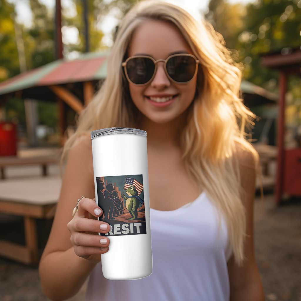 Resist Frog Skinny Tumbler Portland Frog Activist America Political 2025 - Wonder Print Shop