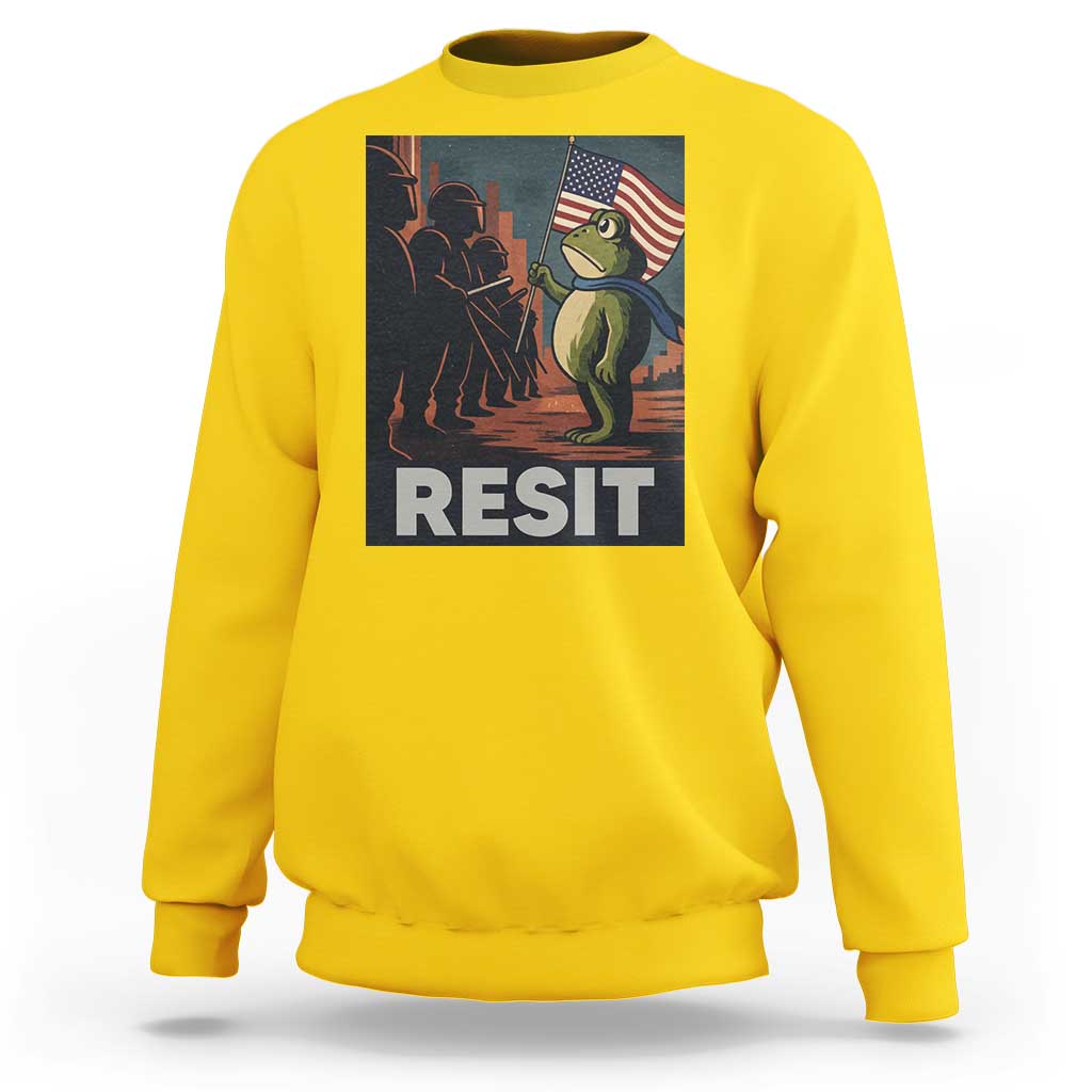 Resist Frog Sweatshirt Portland Frog Activist America Political 2025 - Wonder Print Shop