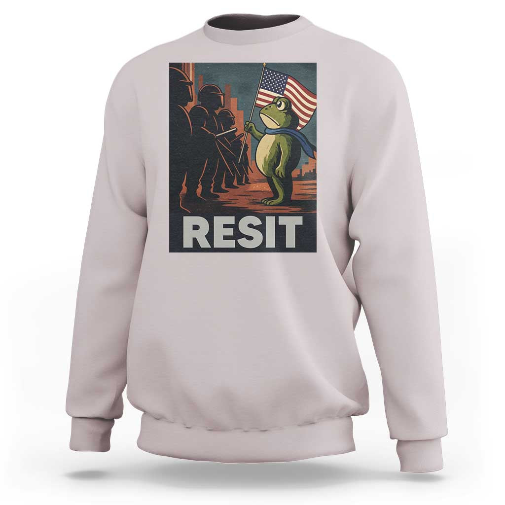 Resist Frog Sweatshirt Portland Frog Activist America Political 2025 - Wonder Print Shop