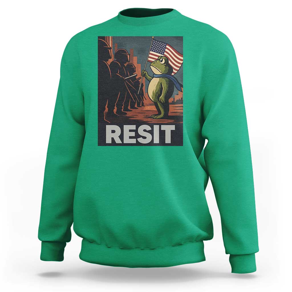 Resist Frog Sweatshirt Portland Frog Activist America Political 2025 - Wonder Print Shop