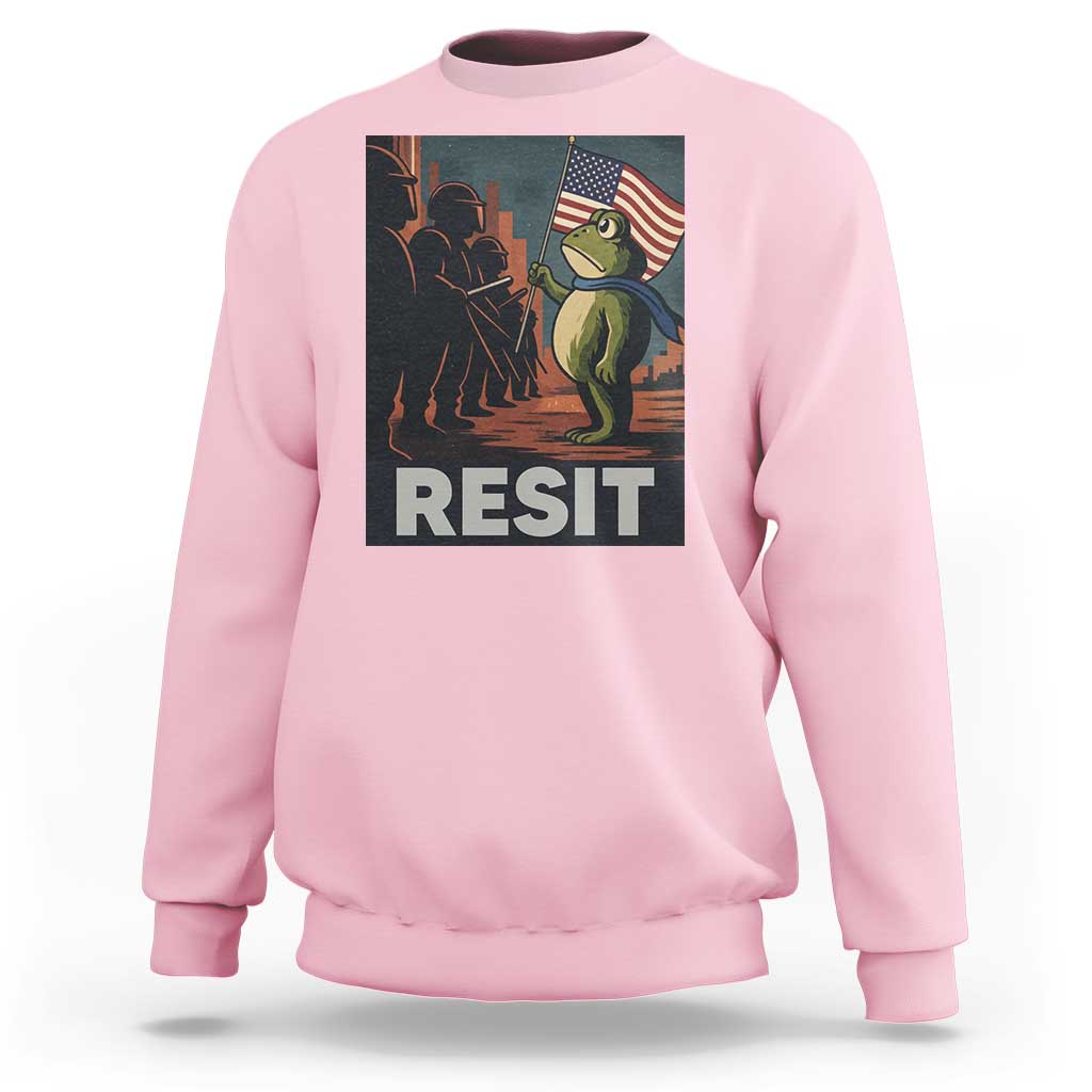 Resist Frog Sweatshirt Portland Frog Activist America Political 2025 - Wonder Print Shop
