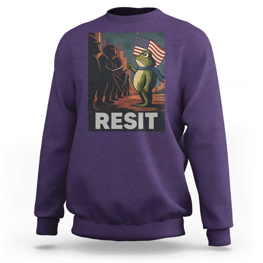 Resist Frog Sweatshirt Portland Frog Activist America Political 2025 - Wonder Print Shop