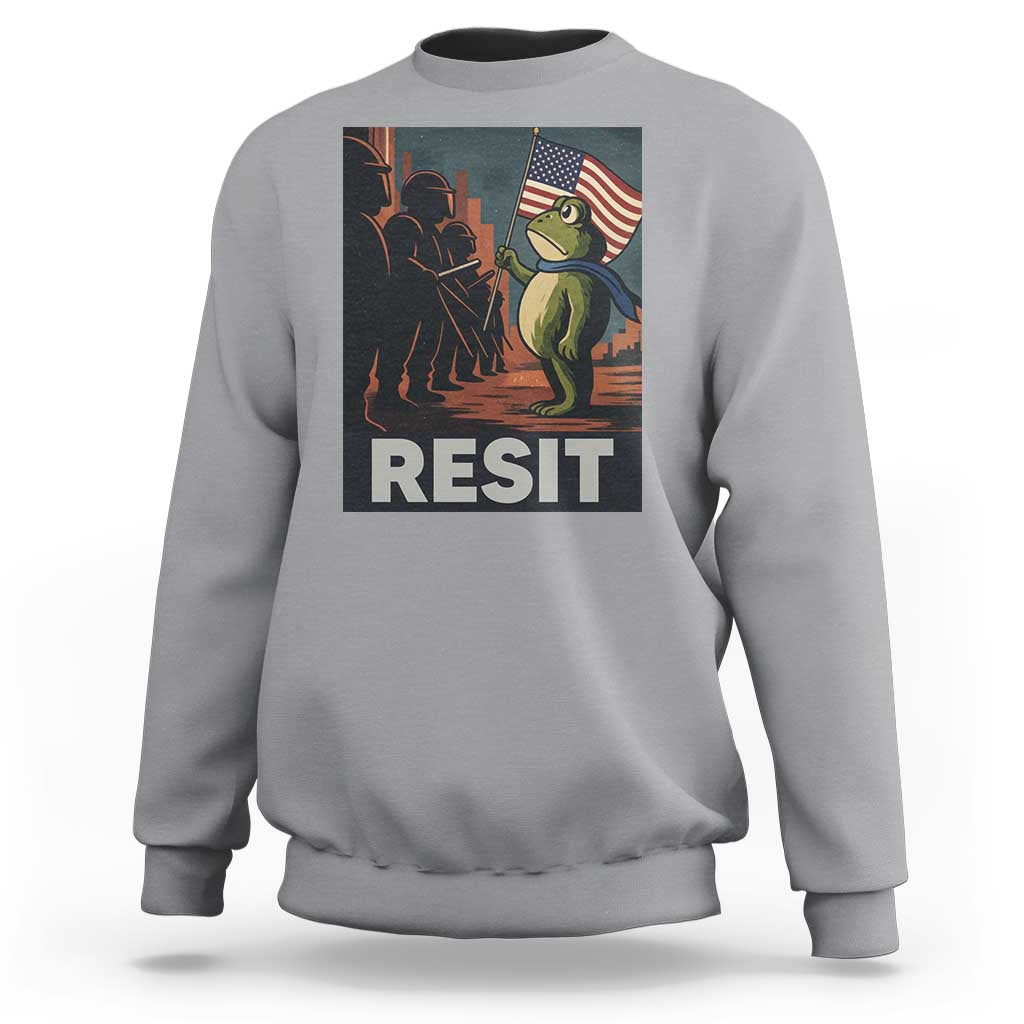 Resist Frog Sweatshirt Portland Frog Activist America Political 2025 - Wonder Print Shop