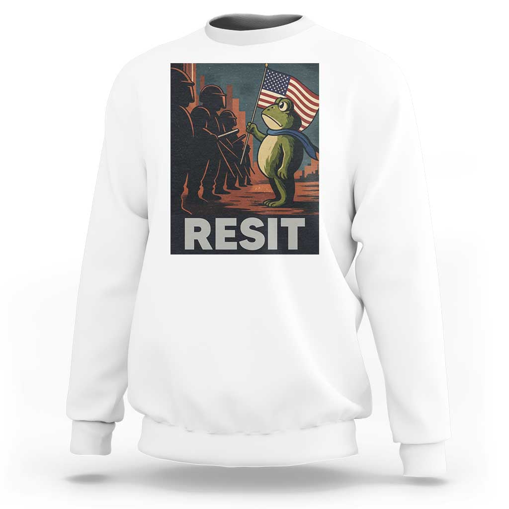 Resist Frog Sweatshirt Portland Frog Activist America Political 2025 - Wonder Print Shop