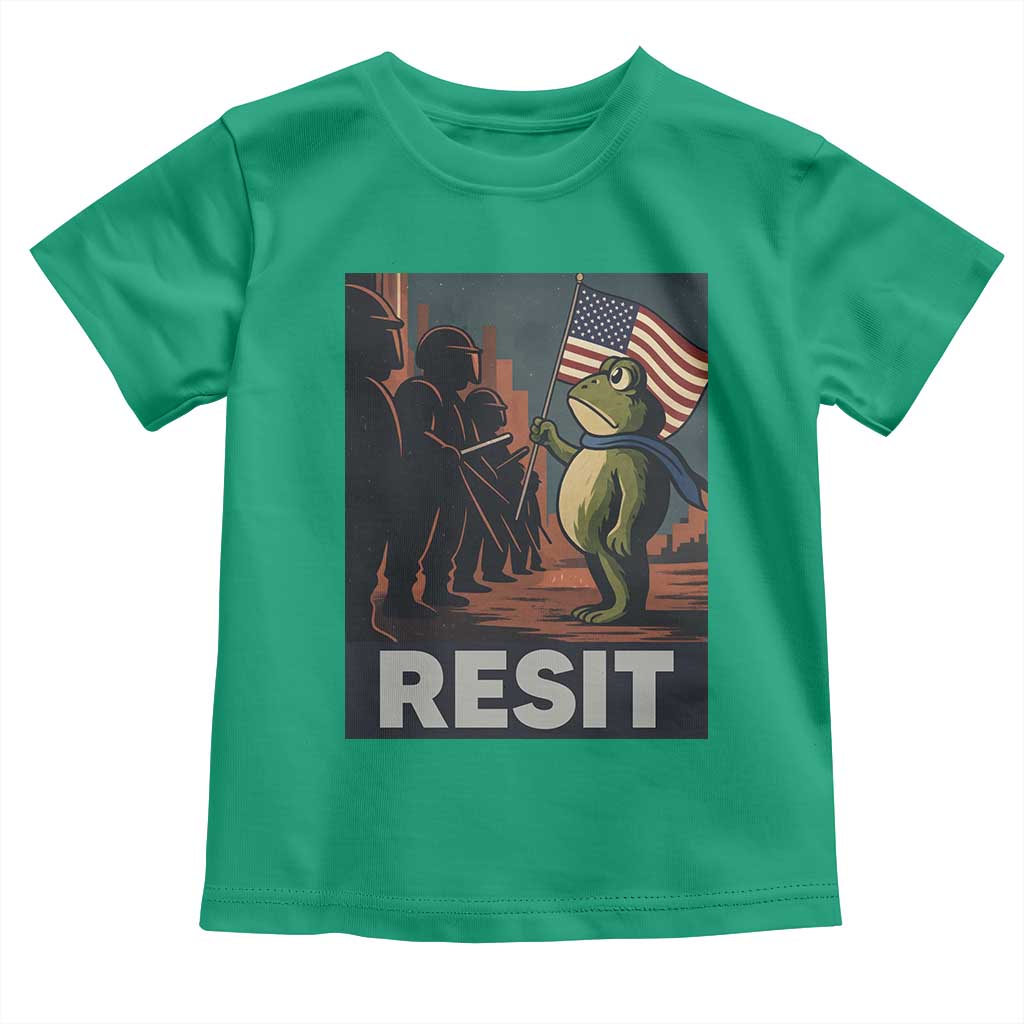 Resist Frog Toddler T Shirt Portland Frog Activist America Political 2025 - Wonder Print Shop
