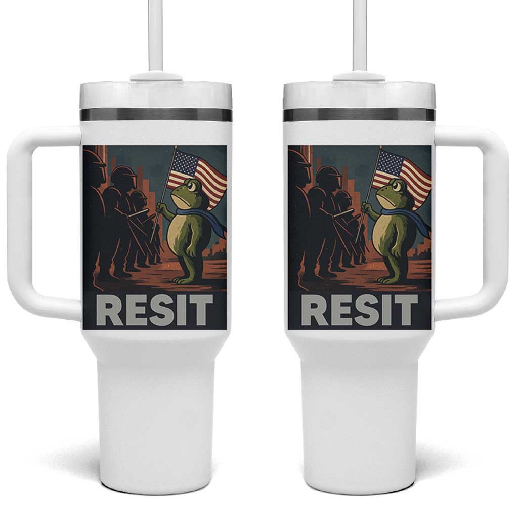 Resist Frog Tumbler With Handle Portland Frog Activist America Political 2025 - Wonder Print Shop