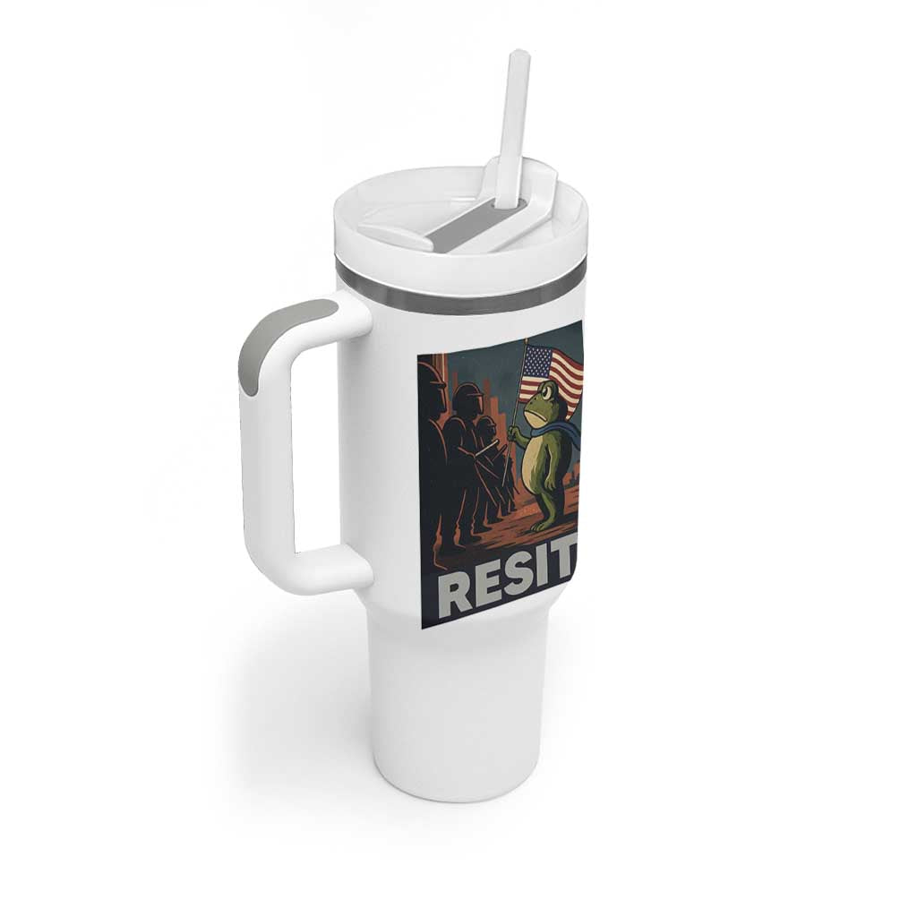Resist Frog Tumbler With Handle Portland Frog Activist America Political 2025 - Wonder Print Shop