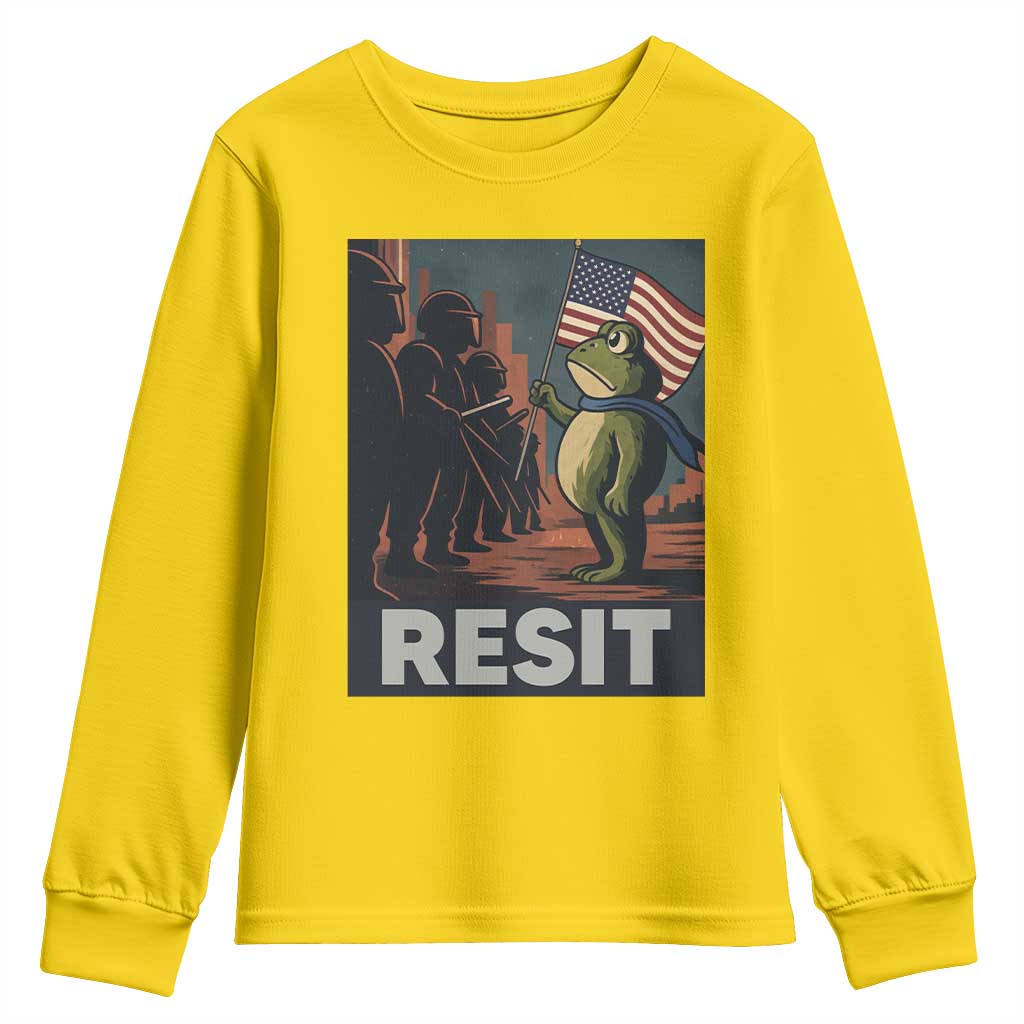 Resist Frog Youth Sweatshirt Portland Frog Activist America Political 2025 - Wonder Print Shop