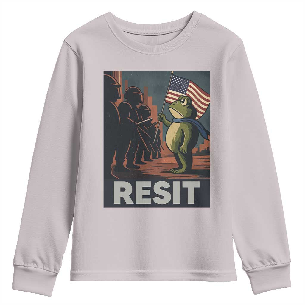 Resist Frog Youth Sweatshirt Portland Frog Activist America Political 2025 - Wonder Print Shop