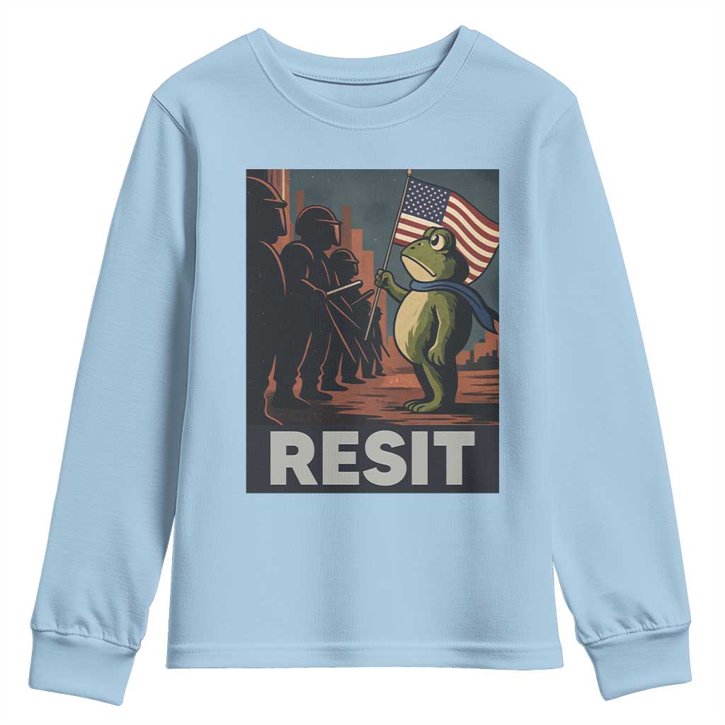 Resist Frog Youth Sweatshirt Portland Frog Activist America Political 2025 - Wonder Print Shop