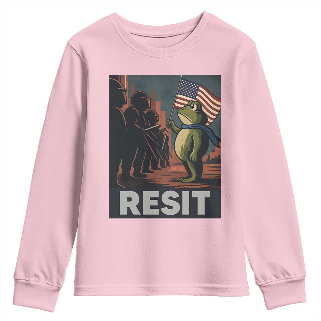 Resist Frog Youth Sweatshirt Portland Frog Activist America Political 2025 - Wonder Print Shop
