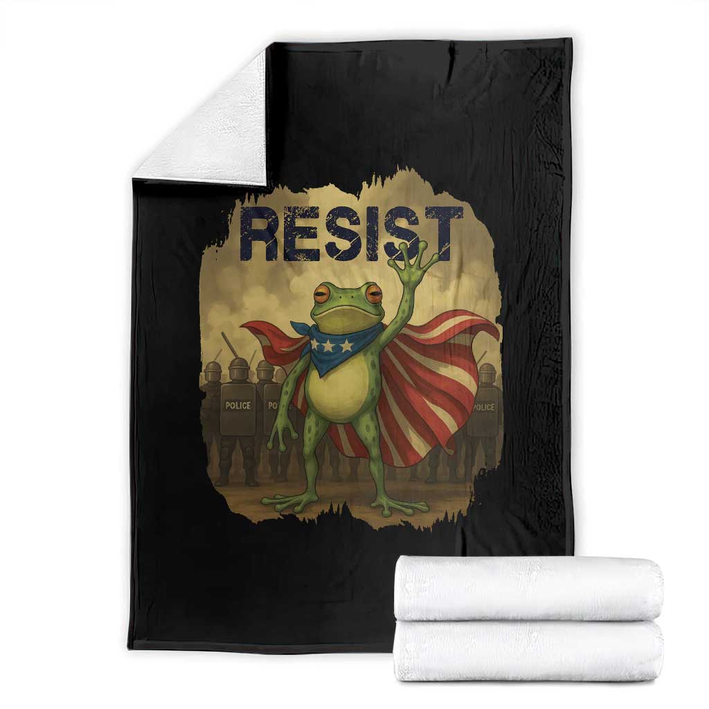 Resist Frog Christian Christmas Throw Blanket Funny Polittical 2025 Meme - Wonder Print Shop