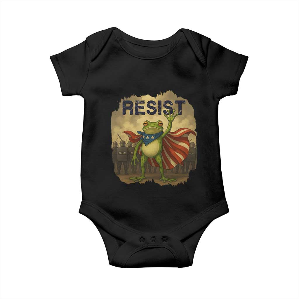 Resist Frog Christian Christmas Baby Onesie Funny Polittical 2025 Meme - Wonder Print Shop