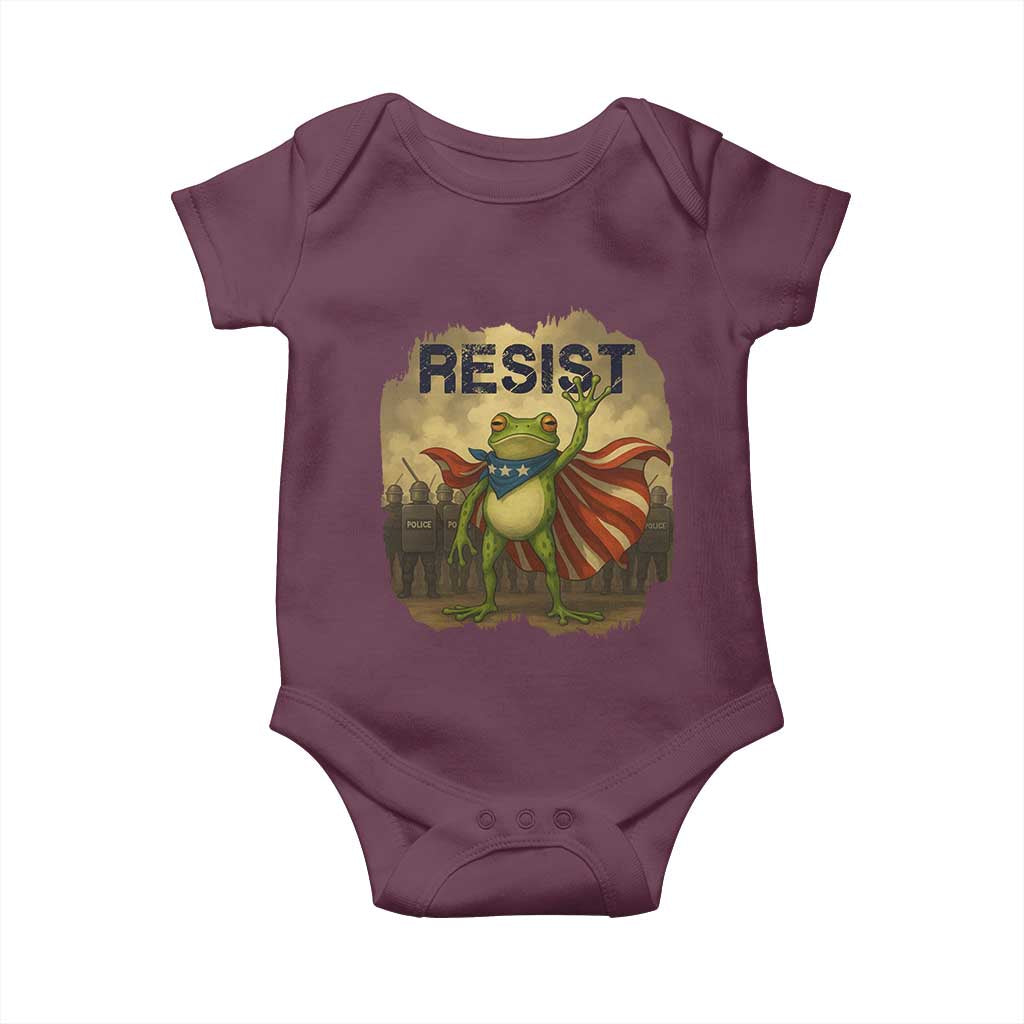 Resist Frog Christian Christmas Baby Onesie Funny Polittical 2025 Meme - Wonder Print Shop