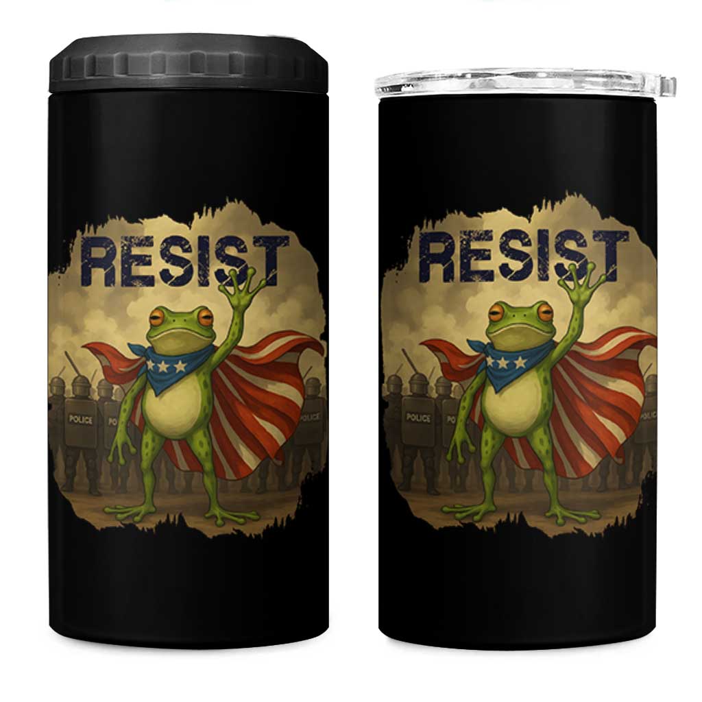 Resist Frog Christian Christmas 4 in 1 Can Cooler Tumbler Funny Polittical 2025 Meme - Wonder Print Shop