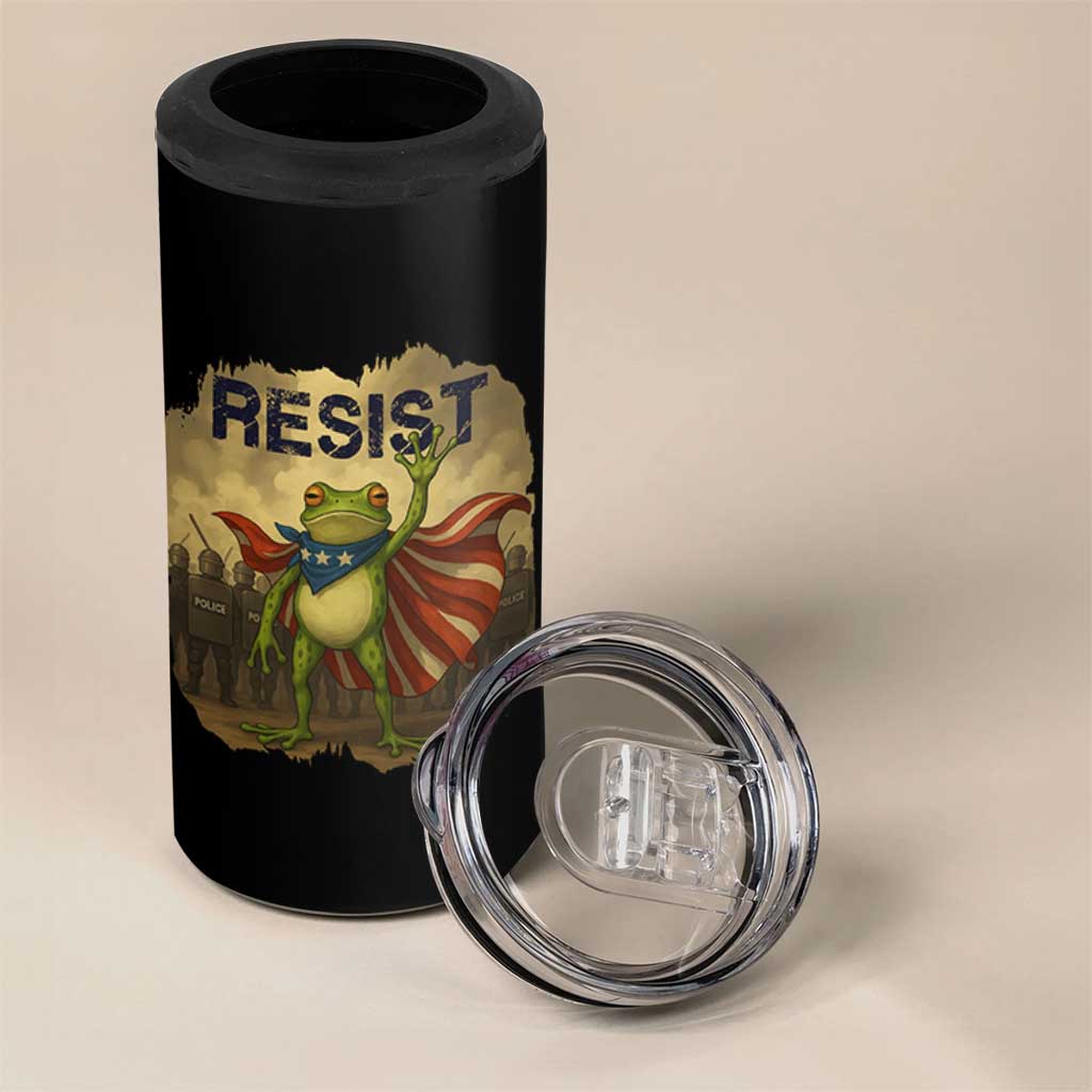 Resist Frog Christian Christmas 4 in 1 Can Cooler Tumbler Funny Polittical 2025 Meme - Wonder Print Shop